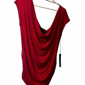 Willow Smith Draped Cowl Neck Top Red Size L NWT